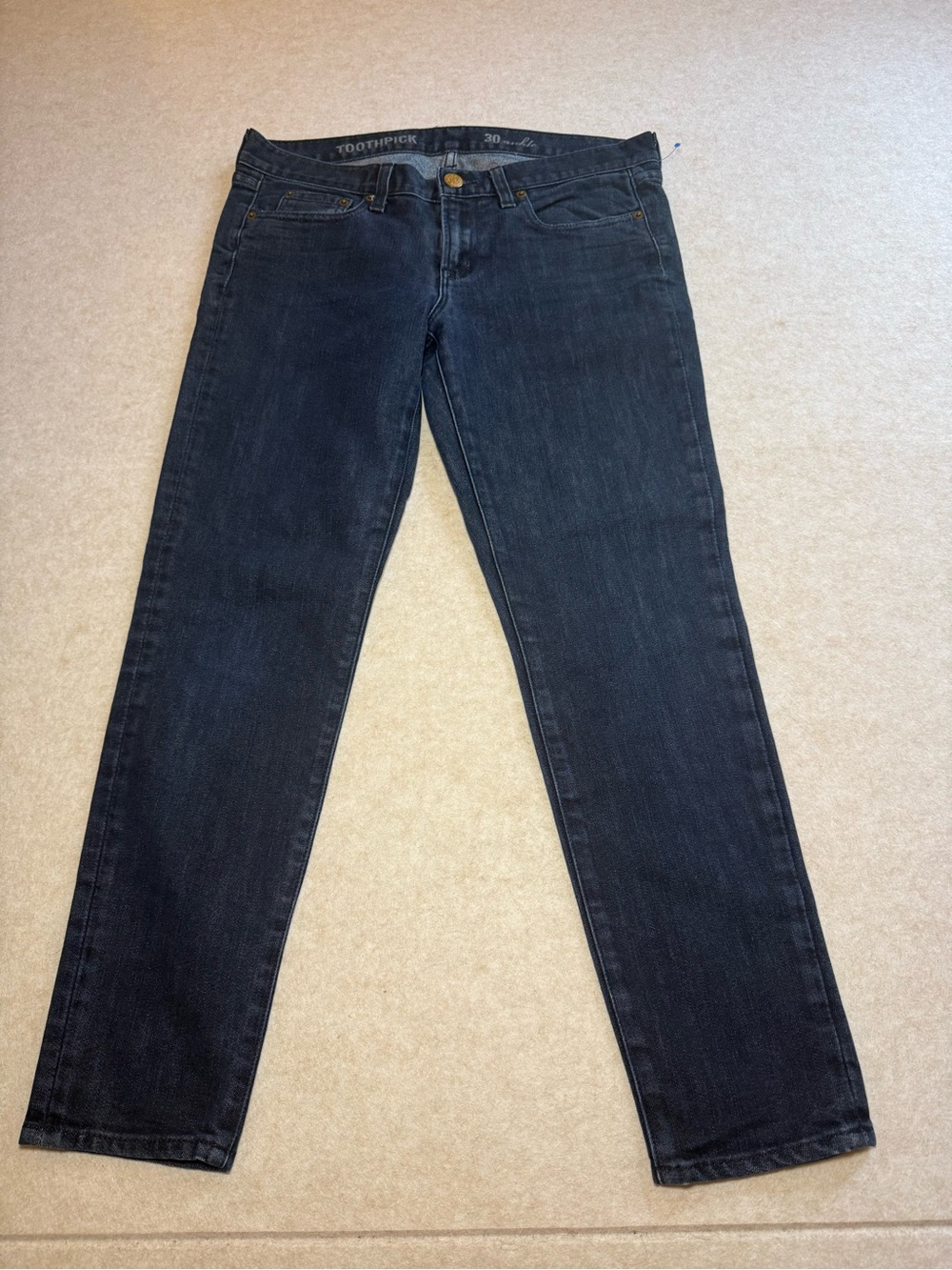 J.Crew Women's Toothpick Ankle Dark Wash Skinny Denim Jeans Size 30